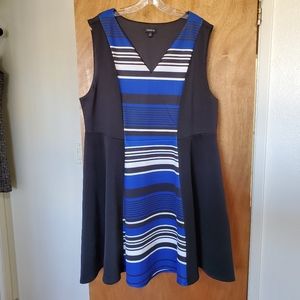 Torrid striped scuba fit and flare dress